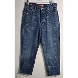 Lucky Brand Distressed High Rise Drew Mom Jean‎ Womens Size 6 (24) Capri